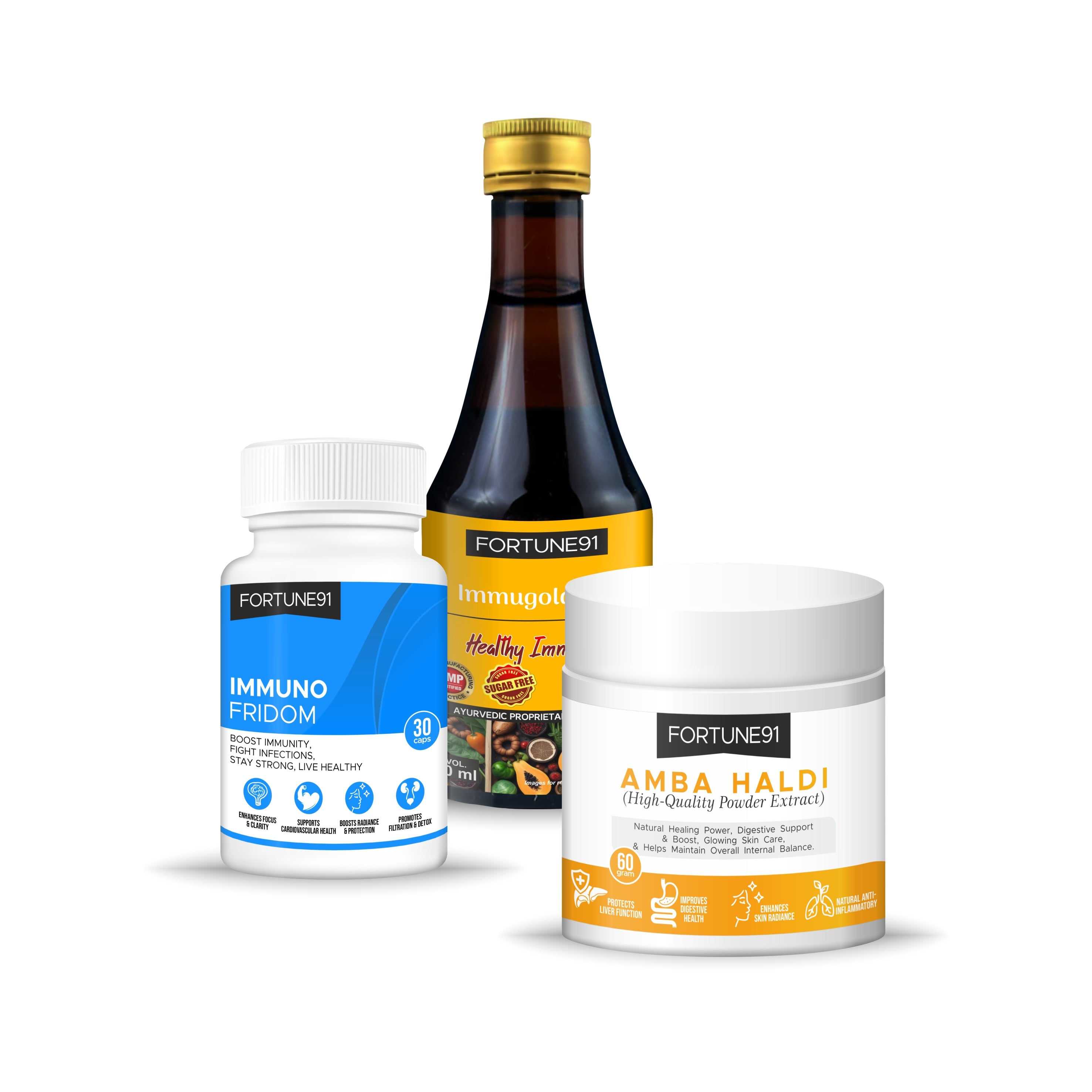 Cold & Cough Protection (Immuno Fridom + Amba Haldi + Immugold PM)
