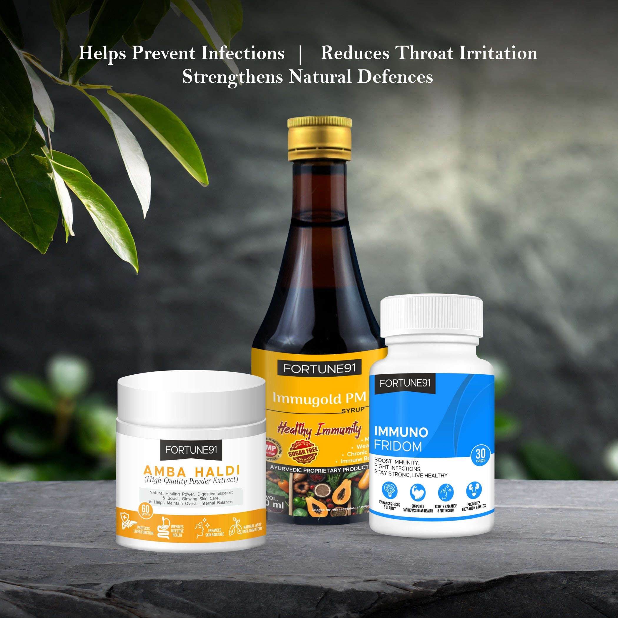 Cold & Cough Protection (Immuno Fridom + Amba Haldi + Immugold PM)